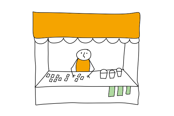 🖍 1. Draw a stall